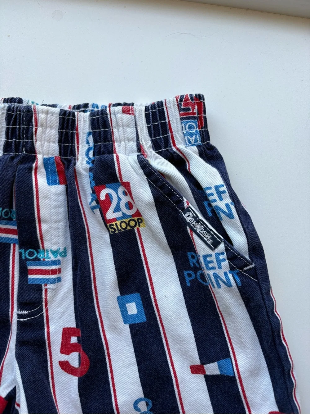 Vintage 90s Rare OshKosh Nautical Toddler Boy Shorts Size 4T